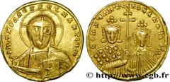 CONSTANTIN VII PORPHYROGENETE(6/06/913-9/11/959)Constantin VII et Romain II(6/04/945-9/11/959) Solidus N° v38_1430    Date : 945-959 Nom de l'atelier : Constantinople Métal : or Diamètre : 19,5mm Axe 
