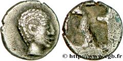 MASSALIA - MARSEILLE(Ve - Ier siècles avant J.-C.) Hémiobole “à la tête de nègre” à droite, du type du trésor d’Auriol N° v38_1461    Date : c. 480-470 AC. Métal : argent Diamètre : 8mm Poids : 0,54g.