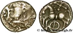 EDUENS (BIBRACTE, région du Mont-Beuvray)(IIe - Ier siècles avant J.-C.) Denier à la croisette et à la rouelle N° v38_1542    Date : c. 80-50 AC. Métal : argent Diamètre : 12mm Axe des coins : 9h. Poi