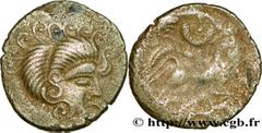 CORIOSOLITES (Région de Corseul, Cotes d'Armor)(IIe - Ier siècles avant J.-C.) Statère de billon, classe I au nez droit N° v38_1592    Date : c. 80-50 AC. Métal : billon Diamètre : 23mm Axe des coins 