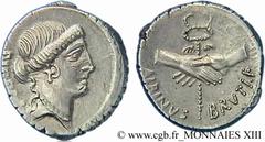 POSTUMIA(48 avant J.-C.)Decimus Postumius Albinus Denier N° v13_0096    Date : 48 AC. Nom de l'atelier : Rome Métal : argent Diamètre : 19mm Axe des coins : 8h. Poids : 3,73g. Degré de rareté : R1 Eta