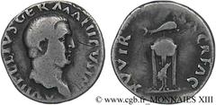 VITELLIUS(2/01-20/12/69)Aulus Vitellius Denier N° v13_0176    Date : c. 05-12/69 Nom de l'atelier : Rome Métal : argent Diamètre : 18mm Axe des coins : 6h. Poids : 3,19g. Degré de rareté : R2 Etat de 