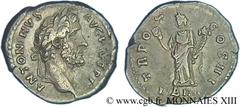 ANTONIN LE PIEUX(25/02/138-7/03/161)Titus Aurelius Fulvus Boionius Arrius AntoninusAuguste(10/07/138-7/03/161) Denier N° v13_0291    Date : 145 Nom de l'atelier : Rome Métal : argent Diamètre : 17mm A