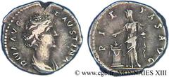 FAUSTINE MERE(+141)Annia Galeria FaustinaConsécration d'Antonin le Pieux Denier N° v13_0306    Date : c. 148 Nom de l'atelier : Rome Métal : argent Diamètre : 16,5mm Axe des coins : 6h. Poids : 3,57g.