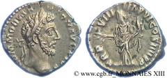 COMMODE(166-31/12/192)Lucius Aurelius CommodusAuguste(17/03/180-31/12/192) Denier N° v13_0354    Date : 183 Nom de l'atelier : Rome Métal : argent Diamètre : 17mm Axe des coins : 6h. Poids : 3,19g. Et