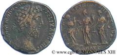 COMMODE(166-31/12/192)Lucius Aurelius CommodusAuguste(17/03/180-31/12/192) Sesterce, (GB, ئ 29) N° v13_0362    Date : 187 Nom de l'atelier : Rome Métal : bronze Diamètre : 28,5mm Axe des coins : 6h. P