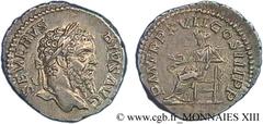 SEPTIME SEVERE(13/04/193-4/02/211)Lucius Septimius Severus Denier N° v13_0378    Date : 209 Nom de l'atelier : Rome Métal : argent Diamètre : 18mm Axe des coins : 11h. Poids : 3,14g. Etat de conservat