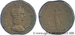 JULIA DOMNA(+217) Julia DomnaAugusta(194-217) Sesterce, (GB, ئ 30) N° v13_0400    Date : 213 Nom de l'atelier : Rome Métal : bronze Diamètre : 29,5mm Axe des coins : 6h. Poids : 25,18g. Degré de raret
