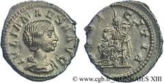 JULIA MAESA(+223 ou 226)Julia MوsaSœur de Julia Domna, mère de Julia Soémias et de Julia Mamée, grand-mère d'Elagabal et d'Alexandre Sévère - Augusta(218-223/226) Denier N° v13_0518    Date : 222 Nom 
