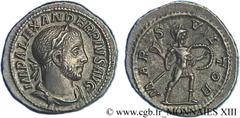 ALEXANDRE SEVERE(10/05/221-22/03/235)Marcus Aurelius Severus AlexanderAuguste (13/03/222-22/02/235) Denier N° v13_0530    Date : 232-235 Nom de l'atelier : Rome Métal : argent Diamètre : 19,5mm Axe de
