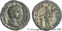 JULIA MAMEE(+235)Julia MamaeaFille de Julia Mوsa, mère d'Alexandre Sévère - Augusta(221-235) Denier N° v13_0545    Date : 232 Nom de l'atelier : Rome Métal : argent Diamètre : 18,5mm Axe des coins : 6