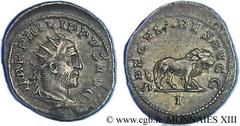 PHILIPPE Ier L'ARABE(03/244-09/249)Marcus Julius Philippus Antoninien N° v13_0595    Date : 248 Nom de l'atelier : Rome Métal : billon Diamètre : 24mm Axe des coins : 6h. Poids : 3,09g. Degré de raret