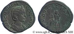 OTACILIA SEVERA(+249)Marcia Otacilia SeveraFemme de Philippe Ier, mère de Philippe II - Augusta (244-249) Sesterce, (GB, ئ 30) N° v13_0616    Date : 245 Nom de l'atelier : Rome Métal : bronze Diamètre