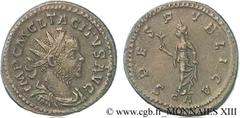 TACITE(11-12/275-06/276)Marcus Claudius Tacitus Aurelianus N° v13_0847    Date : 01-02/276 Nom de l'atelier : Gaule, Lyon Métal : billon Diamètre : 22mm Axe des coins : 12h. Poids : 3,88g. Degré de ra