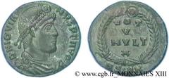 JOVIEN(27/06/363-17/02/364)Flavius Claudius Jovianus Maiorina ou nummus N° v13_1343    Date : 363-364 Nom de l'atelier : Pannonie, Sirmium Métal : cuivre Diamètre : 18mm Axe des coins : 12h. Poids : 2