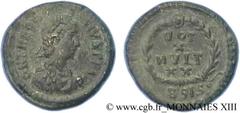 THEODOSE Ier(19/01/379-17/01/395)Flavius Theodosius Nummus ou demi-nummus, (ئ 4) N° v13_1387    Date : 383 Nom de l'atelier : Savie, Siscia Métal : cuivre Diamètre : 13mm Axe des coins : 12h. Poids : 