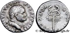 Roman coins VESPASIAN Type : Denier  Date : 74  Mint name / Town : Rome  Metal : silver  Millesimal fineness : 900  ‰ Diameter : 17  mm Orientation dies : 7  h. Weight : 3,50  g. Obverse legend : IMP 
