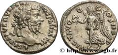 Roman coins SEPTIMIUS SEVERUS Type : Denier  Date : 198-202  Mint name / Town : Laodicée  Metal : silver  Millesimal fineness : 500  ‰ Diameter : 18  mm Orientation dies : 1  h. Weight : 2,73  g. Rari