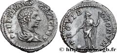 Roman coins GETA Type : Denier  Date : 206  Mint name / Town : Rome  Metal : silver  Millesimal fineness : 550  ‰ Diameter : 19  mm Orientation dies : 6  h. Weight : 3,12  g. Rarity : R1  Officine : 5