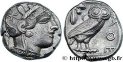Greek Coins ATTICA - ATHENS Type : Tétradrachme  Date : c. 430 AC.  Mint name / Town : Athènes  Metal : silver  Diameter : 23,5  mm Orientation dies : 9  h. Weight : 17,05  g. Obverse legend : Anépigr