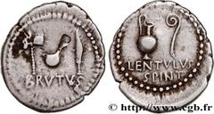 Roman coins BRUTUS Type : Denier  Date : 43-42 AC.  Mint name / Town : Smyrne  Metal : silver  Millesimal fineness : 950  ‰ Diameter : 20,5  mm Orientation dies : 11  h. Weight : 3,69  g. Rarity : R2 