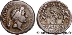 Roman coins SEXTUS POMPEY Type : Denier  Date : c. 42 AC.  Mint name / Town : Catane  Metal : silver  Millesimal fineness : 950  ‰ Diameter : 18  mm Orientation dies : 5  h. Weight : 3,89  g. Rarity :