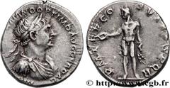 Roman coins TRAJANUS Type : Denier  Date : 116  Mint name / Town : Rome  Metal : silver  Millesimal fineness : 900  ‰ Diameter : 17,5  mm Orientation dies : 6  h. Weight : 3,24  g. Officine : 3e  Obve