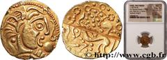 Celtic coins PARISII (Area of Paris) Type : Quart de statère d'or, classe VI  Date : c. 60-52 AC.  Mint name / Town : Paris (75)  Metal : gold  Diameter : 14  mm Orientation dies : 9  h. Weight : 1,72
