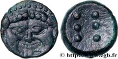 Greek Coins SICILY - HIMERA Type : Hemilitron  Date : c. 430-420 AC.  Mint name / Town : Himère, Sicile  Metal : copper  Diameter : 26  mm Weight : 21,84  g. Rarity : R1  Obverse description : Tête de