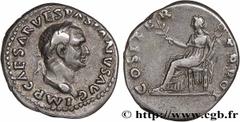 Roman coins VESPASIAN Type : Denier  Date : 70  Mint name / Town : Rome  Metal : silver  Millesimal fineness : 900  ‰ Diameter : 18  mm Orientation dies : 6  h. Weight : 3,32  g. Rarity : R1  Obverse 