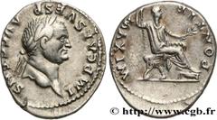 Roman coins VESPASIAN Type : Denier  Date : 73  Mint name / Town : Rome  Metal : silver  Millesimal fineness : 900  ‰ Diameter : 21  mm Orientation dies : 11  h. Weight : 3,44  g. Obverse legend : IMP