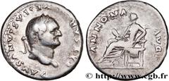 Roman coins VESPASIAN Type : Denier  Date : 78-79  Mint name / Town : Rome  Metal : silver  Millesimal fineness : 900  ‰ Diameter : 17,5  mm Orientation dies : 6  h. Weight : 3,17  g. Obverse legend :