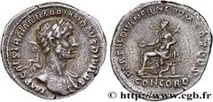 Roman coins HADRIAN Type : Denier  Date : 117  Mint name / Town : Rome  Metal : silver  Millesimal fineness : 900  ‰ Diameter : 19,5  mm Orientation dies : 7  h. Weight : 2,98  g. Rarity : R1  Officin