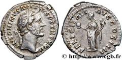 Roman coins ANTONINUS PIUS Type : Denier  Date : 160  Mint name / Town : Rome  Metal : silver  Millesimal fineness : 800  ‰ Diameter : 18,5  mm Orientation dies : 6  h. Weight : 3,08  g. Rarity : R1  