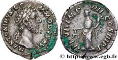 Roman coins COMMODUS Type : Denier  Date : 182  Mint name / Town : Rome  Metal : silver  Millesimal fineness : 750  ‰ Diameter : 19  mm Orientation dies : 12  h. Weight : 2,93  g. Officine : 2e  Obver