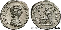 Roman coins JULIA DOMNA Type : Denier  Date : 209  Mint name / Town : Rome  Metal : silver  Millesimal fineness : 550  ‰ Diameter : 18,5  mm Orientation dies : 1  h. Weight : 3,26  g. Officine : 6e  O