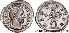 Roman coins SEVERUS ALEXANDER Type : Denier  Date : 232  Mint name / Town : Rome  Metal : silver  Millesimal fineness : 500  ‰ Diameter : 20  mm Orientation dies : 6  h. Weight : 3,14  g. Officine : 3