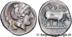 Greek Coins CAMPANIA - HYRIA Type : Nomos, statère ou didrachme  Date : c. 400-395 AC.  Mint name / Town : Campanie, Hyria  Metal : silver  Diameter : 21  mm Orientation dies : 3  h. Weight : 7,21  g.