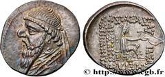 Greek Coins PARTHIA - PARTHIAN KINGDOM - MITHRADATES II Type : Drachme  Date : c. 109 - 96/95 AC.  Mint name / Town : Rhagae, Parthie  Metal : silver  Diameter : 19  mm Orientation dies : 1  h. Weight