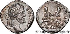 Roman coins SEPTIMIUS SEVERUS Type : Denier  Date : 195  Mint name / Town : Rome  Metal : silver  Diameter : 18  mm Orientation dies : 12  h. Weight : 3,69  g. Rarity : R1  Officine : 3e  Obverse lege