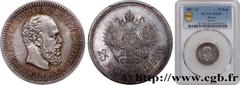 World coins RUSSIA - ALEXANDER III Type : 25 kopecks  Date : 1887  Mint name / Town : Saint-Pétersbourg  Quantity minted : 28000  Metal : silver  Millesimal fineness : 900  ‰ Diameter : 23  mm Orienta