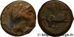 Greek Coins SICILY - KEPHALOEDION Type : Trias  Date : c. 339/338 - 307 AC.  Mint name / Town : Cephaloidion, Sicile  Metal : copper  Diameter : 12,5  mm Orientation dies : 7  h. Weight : 1,97  g. Rar