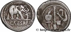 Roman coins JULIUS CAESAR Type : Denier  Date : 49 AC.  Mint name / Town : Gaule ou Italie  Metal : silver  Millesimal fineness : 950  ‰ Diameter : 18  mm Orientation dies : 11  h. Weight : 3,87  g. R