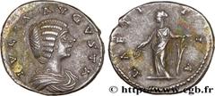 Roman coins JULIA DOMNA Type : Denier  Date : 198  Mint name / Town : Laodicée  Metal : silver  Millesimal fineness : 500  ‰ Diameter : 18  mm Orientation dies : 11  h. Weight : 3,44  g. Rarity : R1  