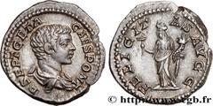 Roman coins GETA Type : Denier  Date : 205  Mint name / Town : Rome  Metal : silver  Diameter : 19  mm Orientation dies : 6  h. Weight : 3,40  g. Officine : 4e  Obverse legend : P SEPT GETA CAES PONT 