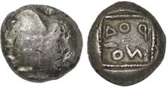 Greek Coins CARIA , Rhodos ( 480-460 BC). AR Stater . Obv: Forepart of Pegasos? left. Rev: PΟΔION. All within incuse square. Apparantly Unpublished. Condition: Extremely Fine Weight: 9.00 Diameter: 16