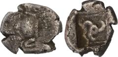 Greek Coins Dynasts of Lycia. Uncertain mint. Uncertain Dynast (Circa 480-430 BC). 1/3 Stater . Obv: Forepart of a boar left. Rev:Triskeles within dotted border within incuse square. Falghera 69 var. 