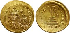 Byzantine Coins HERACLIUS with HERACLIUS CONSTANTINE (610-641). GOLD Solidus. Constantinople. Obv: dd NN hERACLIVS ET hERA CONST P P AV. Crowned and draped facing busts of Heraclius and Heraclius Cons