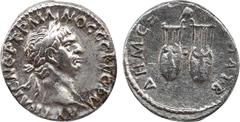 Roman İmperial LYCIA. Trajan (98-117). Drachm. Obv: AYT KAIC NЄP TPAIANOC CЄB ΓЄPM. Laureate head right. Rev: ΔHM ЄΞ YΠAT B. Two lyres; above, owl standing right, head facing. RPC III 2676; SNG von Au
