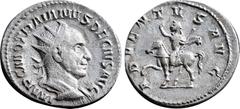 ROMAN IMPERIAL Ancient coins Roman Empire Antoninianus - Trajan Decius (249-251 AD) 4,44 g. 20,7mm. VF/F IMP TRAIANVS DECIVS AVG, Bust of Emperor to the right./ ADVENTVS AVG around, Trajan Decius on h